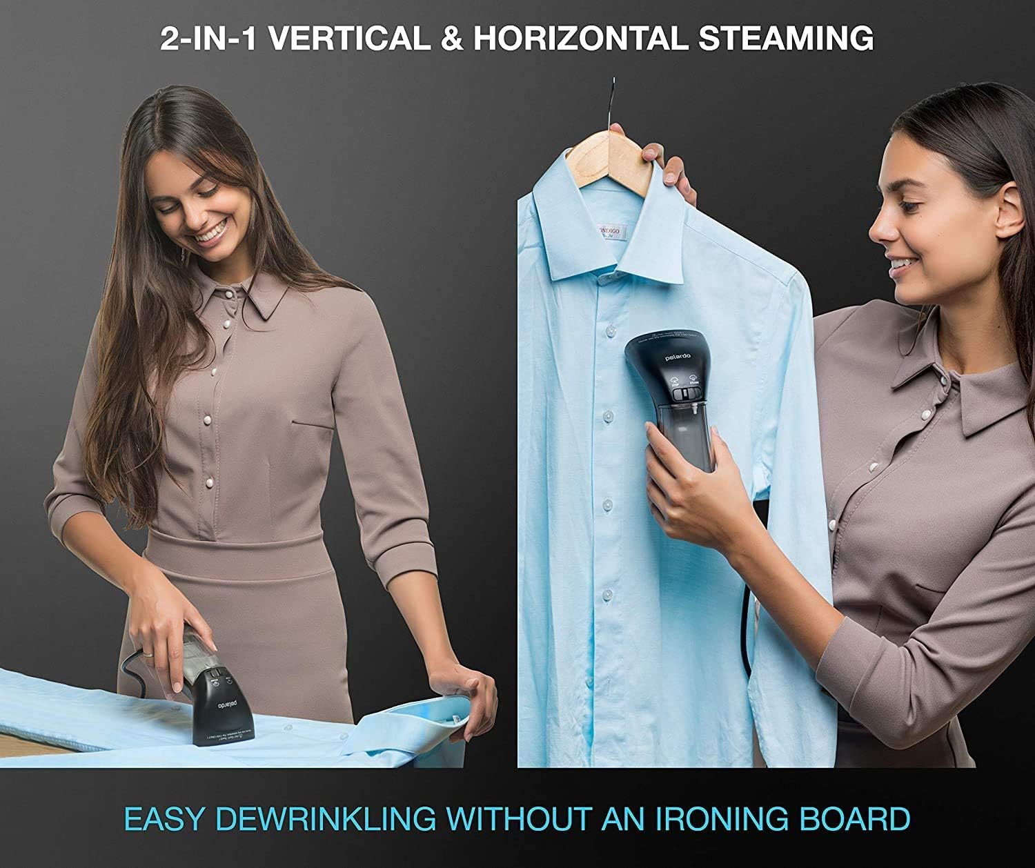 Polardo Travel Garment Steamer - Compact Handheld Clothes Steamer with 360° Anti-Spill Technology | Professional Wrinkle Remover