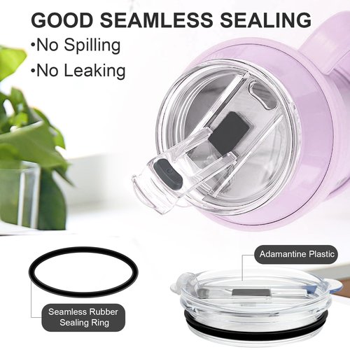 2Pcs Tumbler Lid Replacement Compatible With Reduce 40oz 50oz, Accessories for Reduce Tumbler Cup, Bpa-Free, Reusable Replacement Lid