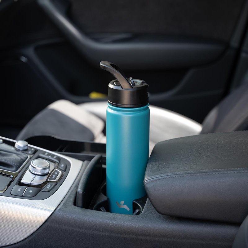 Konokyo 22oz Stainless Steel Bottles with 3 Lids Sport Insulated Water Bottle,Light Blue