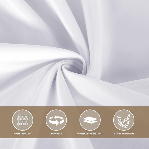 sancua White Table Cloths Rectangle, 10 Pack Tablecoths Rectangular for 6 Foot Tables - Washable Polyester Fabric Table Cover for Wedding, Birthday Party, Banquet Reception, 54x108 Inch