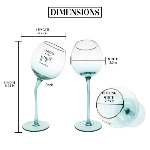 Pavilion Gift Company - Goal: To Get As Tipsy As This Glass - 11oz Tipsy Stemmed Ombre Gray Wine Glass Unique Novelty Friend Bride-To-Be Bachelorette Party Gift Funny Mom Dad Humor Parenting Present
