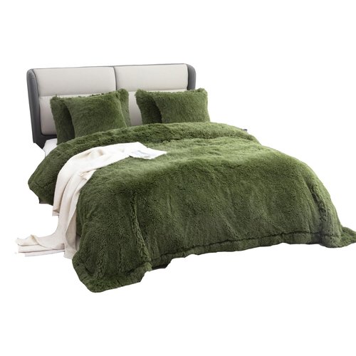 YUSOKI Faux Fur King Blanket(Olive Green,90" x 104"),Whithout Pillows,Winter Lightweight Plush Fuzzy Soft Cozy Microfiber Comfy Bed Blanket for Women Kids Girls Couch Sofa Washable