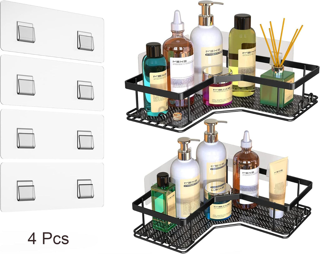 Skiennix Shower Caddy Adhesive Replacement Stickers - No Drilling Bathroom Corner Organizer | 4-Pack