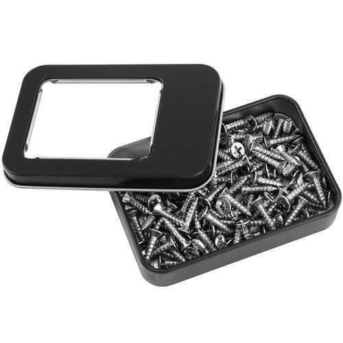 FUNSUEI Metal Tin Box Clear Top, Rectangular Empty Storage Tins 20 Pack 3.4 x 2.3 x 0.7 Inches, Metal Tin Box Clear Top Tins for Candies, Gifts, Balms, and Small Crafts (Black)