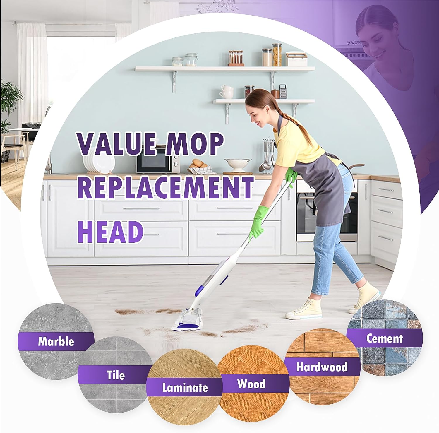 Skiennix Power Mop Refills - 12 Pack Unscented Thickened Pads for Swiffer Power Mop