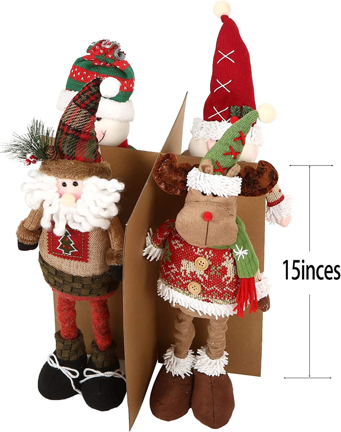 Sattiyrch Christmas Figurine Storage Box - 600D Canvas Nutcracker Container | Holds 8 Holiday Figurines, 15 Inches