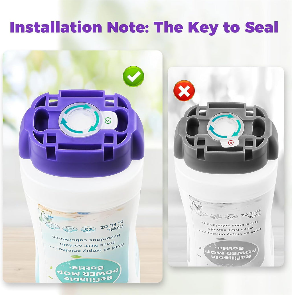 Skiennix Refillable Bottle for Swiffer® Power Mop™ - 24 FL.OZ Leak-Proof Container with Funnel