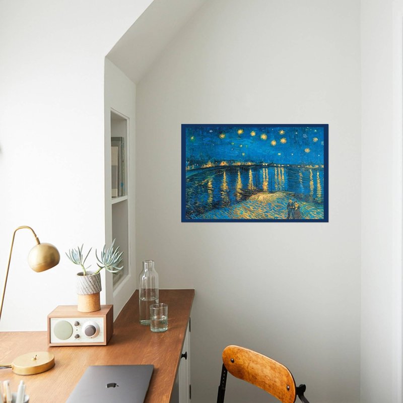 ART.COM Wall Art Prints Night at the Rhone by Vincent van Gogh, Scenic Decor, 24" x 16"