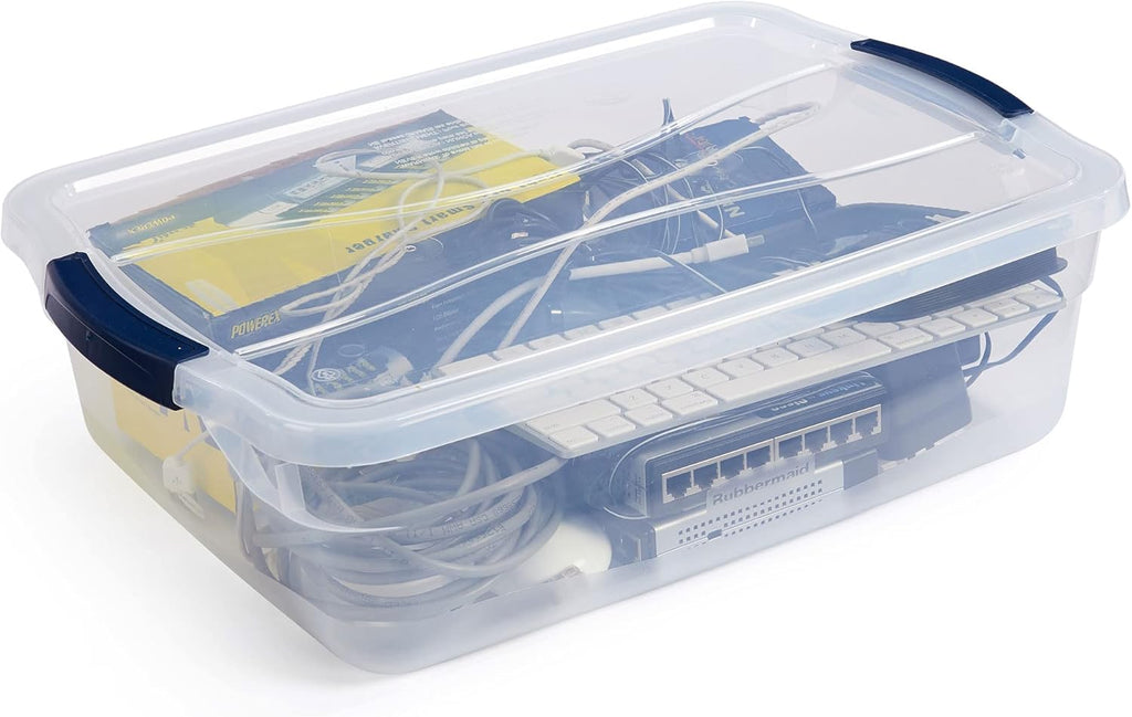 Rubbermaid Latching Plastic Storage Totes - Durable & Versatile | 12 Pack for Easy Organization