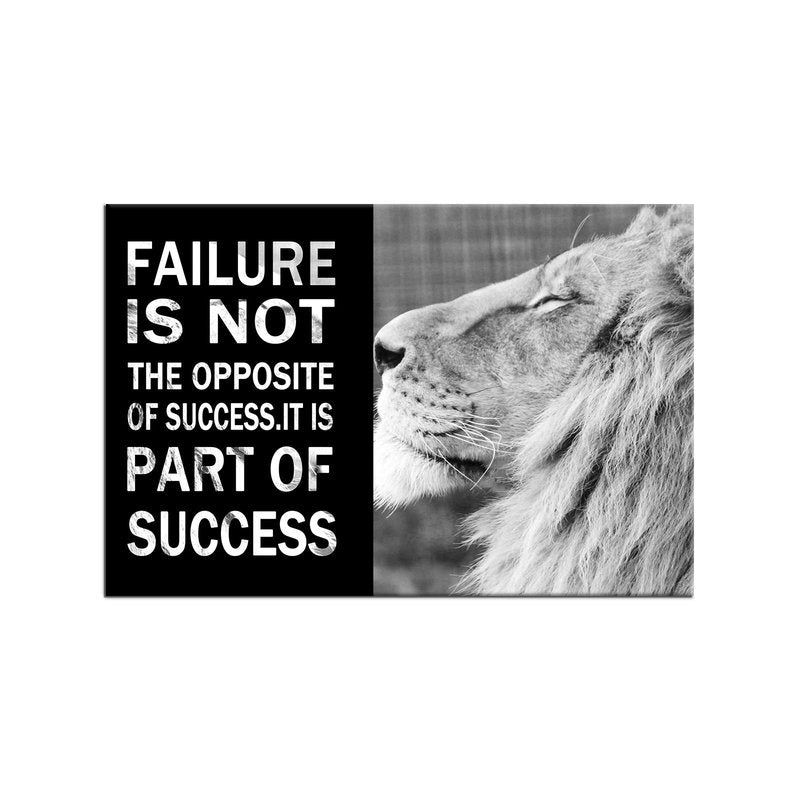 Inspirational Lion Poster Wall Art Black and White Animal Motivational Quotes Print on Canvas Painting Picture Artwork for Modern Home Living Room Gym Wall Decoration Ready to Hang [36''W x 24''H]