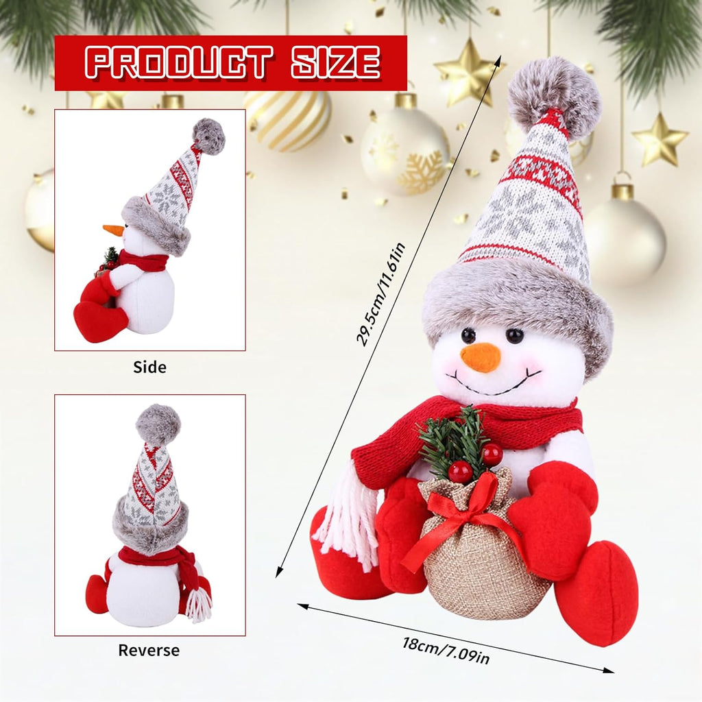 Skiennix Christmas Snowman Decorations - 2 Pack Indoor Ornaments for Holiday Home Decor | Gift-Ready Dolls