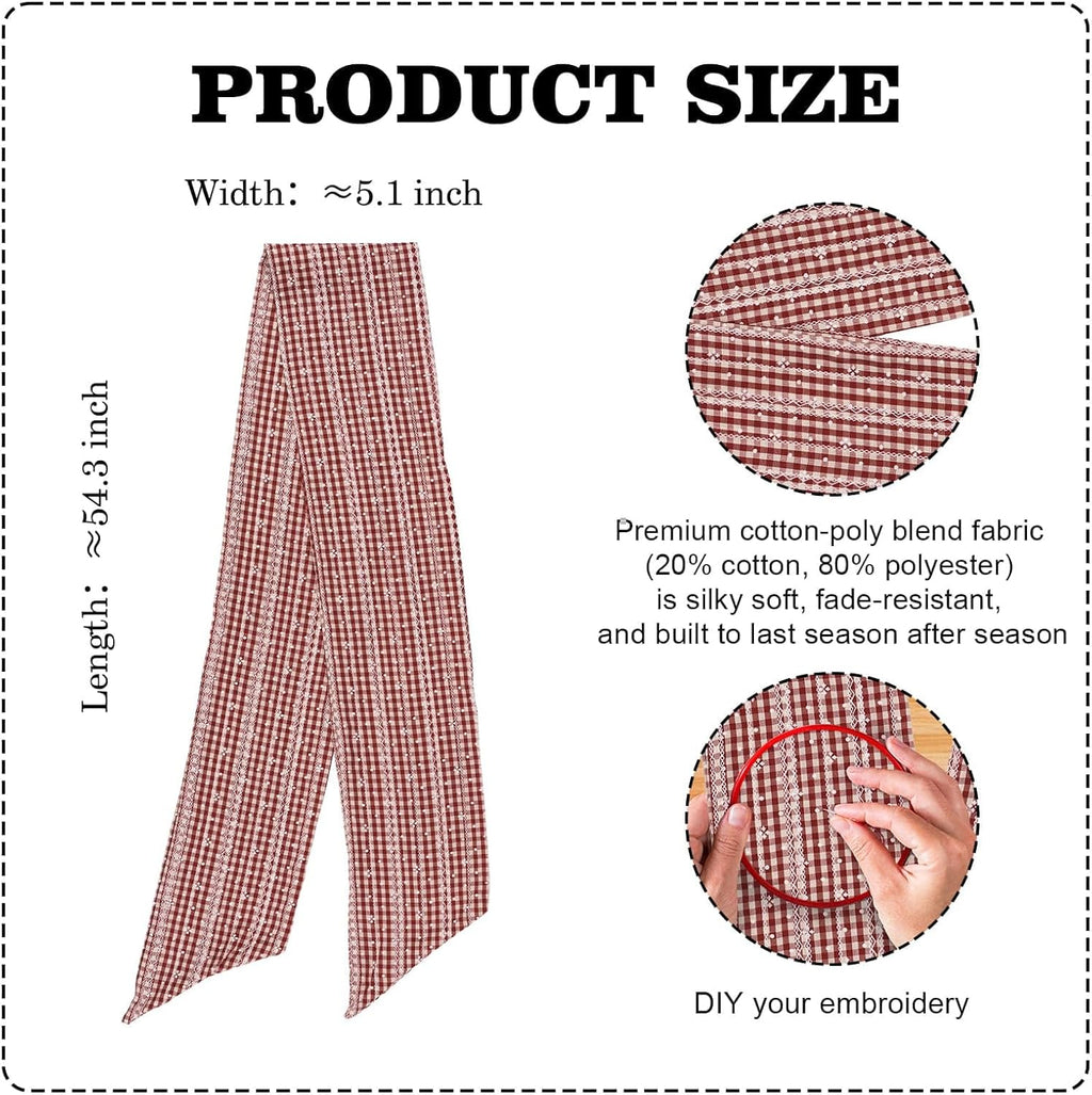 Regine Switzerland Jacquard Plaid Wreath Sash | 5.12" x 54.33" Holiday Door Decoration