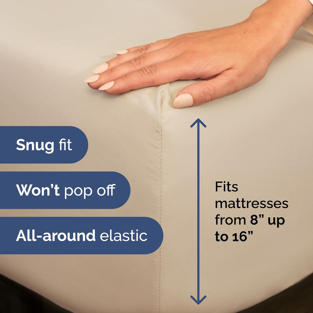 Skiennix Full XL Bed Sheet Set - 4 Piece Soft, Breathable & Cooling Luxury Bedding - Deep Pockets, Fade & Wrinkle Free - Wheat Color