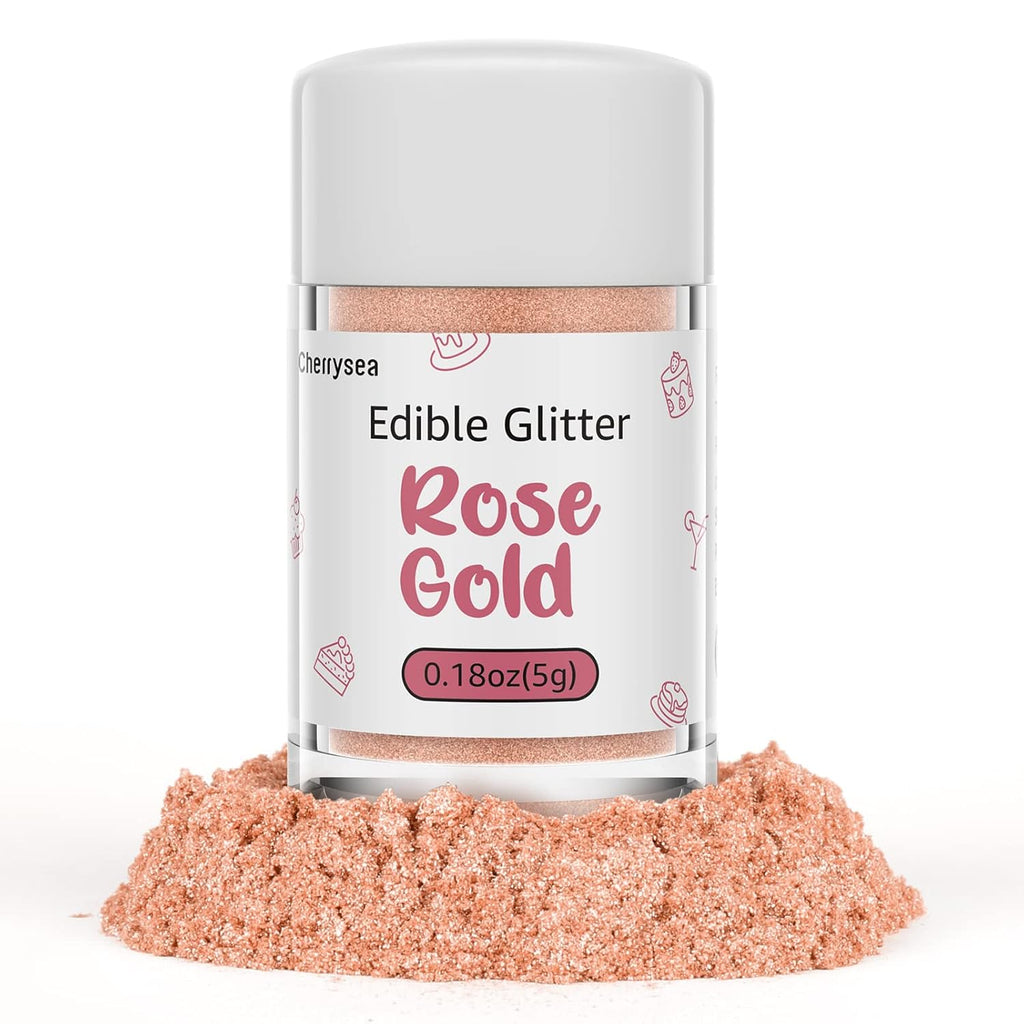Skiennix Edible Glitter Spray - Food Grade Rose Gold Glitter for Drinks, Cakes, and Cupcakes