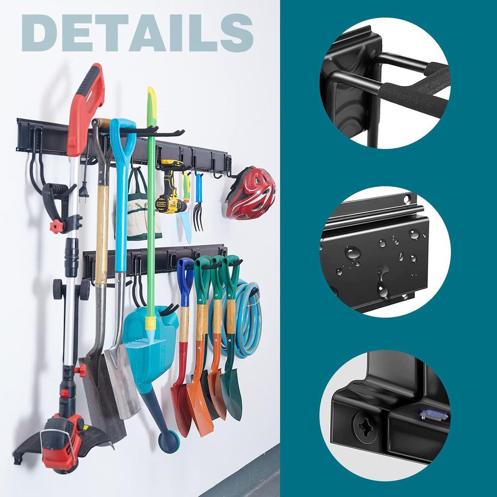 Ultrawall Garage Storage Organizer - Heavy-Duty Wall-Mounted Tool Rack with 15 Hooks | 22 Pieces