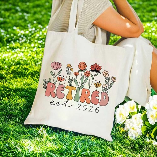 Maciebelle Retirement Gift for Women 2026 - Stylish Canvas Tote Bag for Celebrating New Beginnings