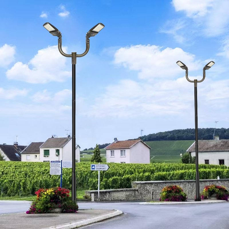 Bull Horn Mount Bracket Use for Parking Lot Light, 2 3/8" Bullhorn Tenon Adapter Round Pole for Outdoor LED Shoebox Area Light