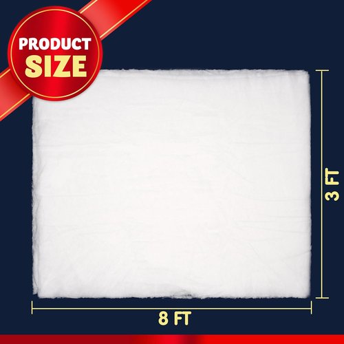JOYIN Christmas Snow Blanket Roll - Thick White Soft Fake Snow Cover | 3x8 Ft, 2 Pcs for Holiday Decor