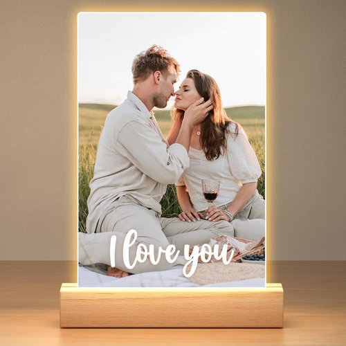Bulaient Personalized Picture Frame - Custom Photo Frame with Night Light | Ideal Anniversary & Birthday Gift