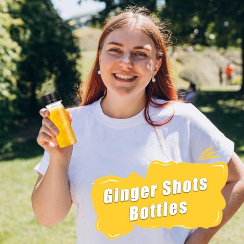 Jnnzzggu 60 Pcs 2 Oz Small Plastic Shot Bottles with Lids,Mini Clear Plastic Bottles for Juice,Liquids,Whiskey,Milk