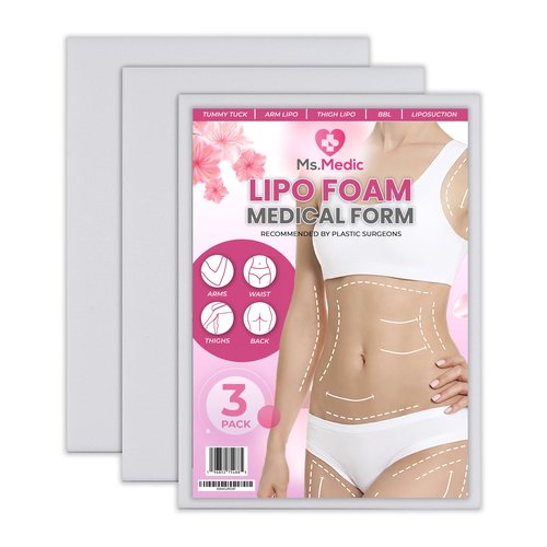 Ms.Medic 3 Pack Lipo Foam Board – Ab Board Post Surgery Liposuction – Lipo Foams Post Surgery – 8" x 11" Abdominal Compression Garments Lipo Foam Sheets