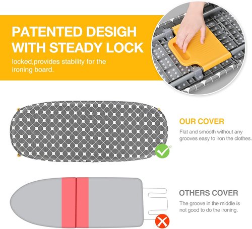 APEXCHASER Foldable Ironing Board - Portable Mini Iron Table with Heat Resistant Cover | Yellow