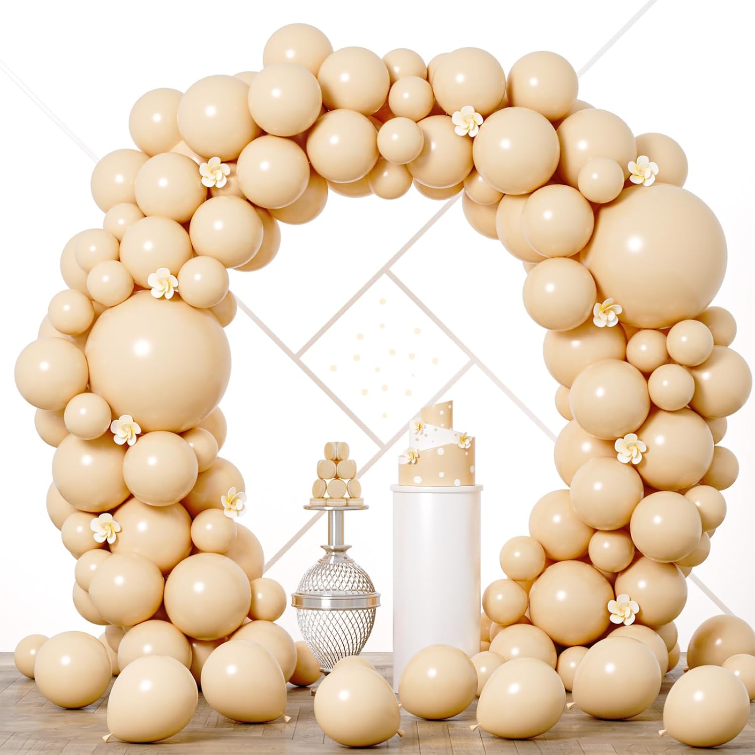 Voircoloria Blush Balloon Garland Kit - 90-Pack in 5/10/12/18 Inch Sizes for Weddings, Graduations & Parties