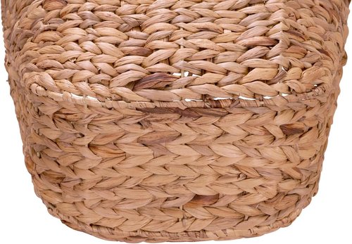 ML-4002 Tall Water Hyacinth Wicker Basket by Household Essentials - Natural Brown with Handles