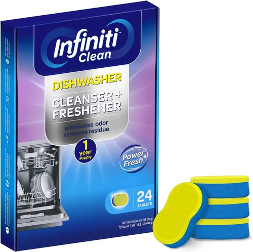 Dishwasher Cleaner Tablets by EcoClean - Natural Deodorizer & Limescale Remover - Septic Safe, 24 Pack