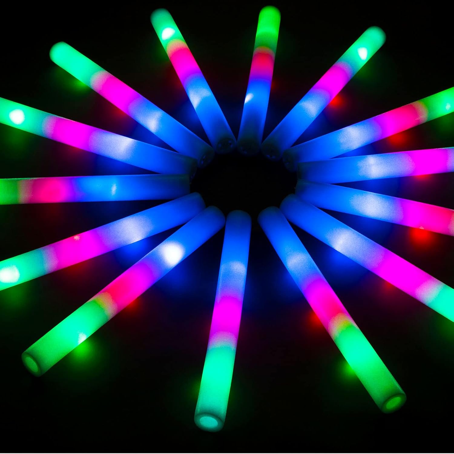 SHQDD LED Foam Glow Sticks - 28PCS Colorful Light-Up Party Supplies with 3 Flashing Modes | Perfect for Weddings, Birthdays, Raves & More