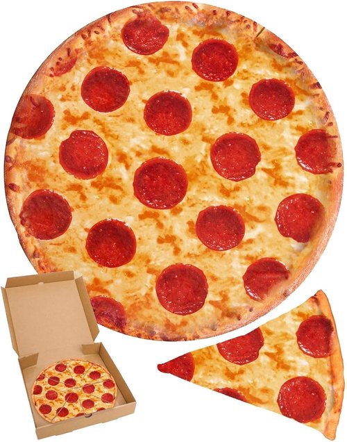 RAINBEAN Burrito Pizza Blankets Funny Gifts, Cute Food Wrap Blanket for Adults Kids, Soft and Fuzzy Throw Blankets for Christmas White Elephant (Burrito, 35Inch)