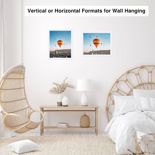 JCJMY Picture Frame - 8.5x12 White Wall Mount & Tabletop Display | Shatter-Resistant Plexiglass