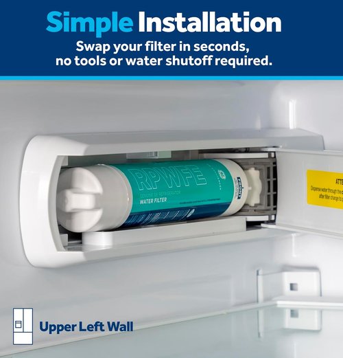 GE RPWFE Refrigerator Water Filter - Genuine Replacement Reduces Lead & Impurities | Pack of 1
