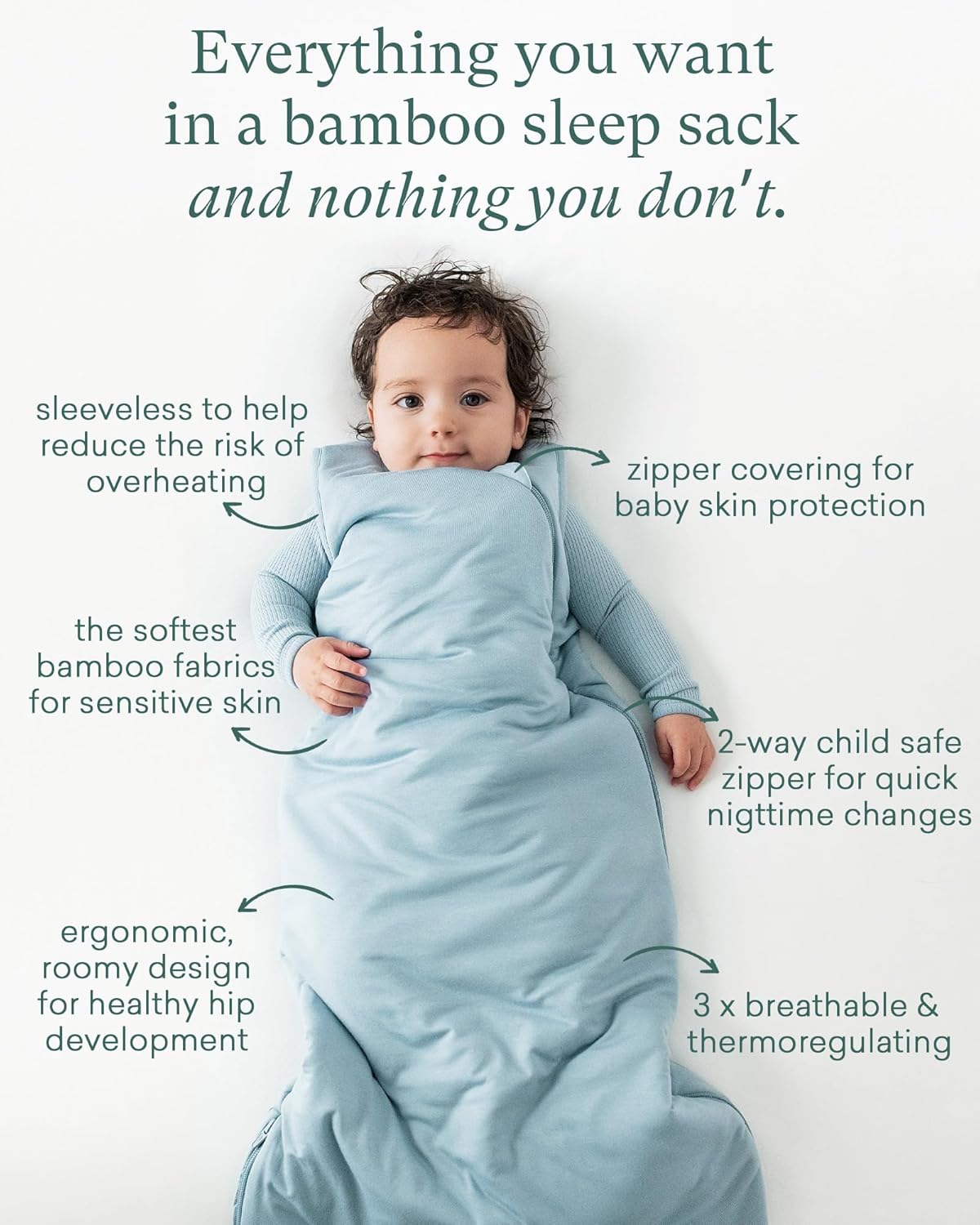 PurComfy Sleep Sack - 2.5 TOG Premium Bamboo Viscose Warm Baby Sleeping Bag | Soft Quilted Design