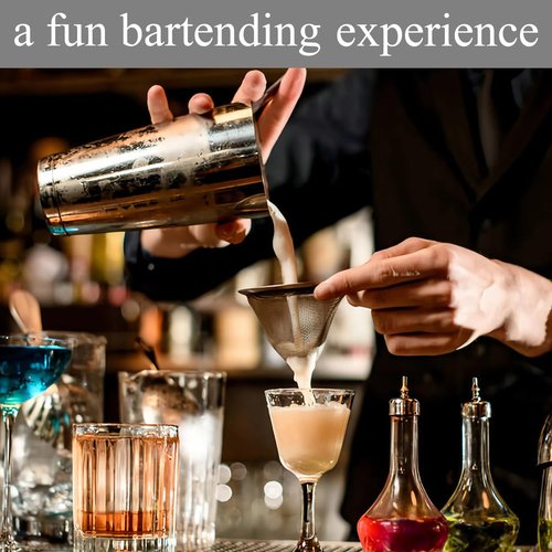 Boston Cocktail Shaker Set, 24 oz & 18 oz Premium 304 Steel Weighted Shakers Tins, Metal Martini Shaker for Bartending, Drink Shaker, Essential Bar Tools for Mixing Drinks（Sliver）