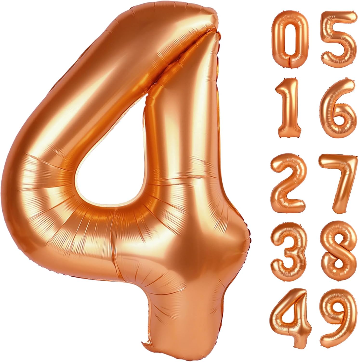 Orange 4 Balloon - 40 Inch Number 4 Party Decoration | Large Orange Balloon for Celebrations