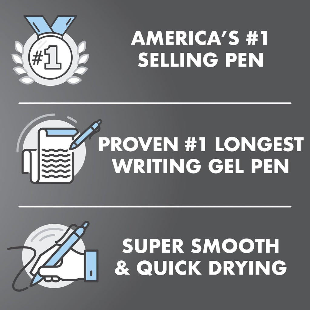 PILOT G2 Premium Gel Pens - Refillable & Retractable, Fine Point, Black Ink - 12 Count Pack