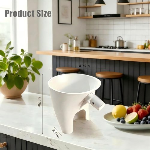 KitchenAid Flour Funnel Set - Easy-Pour Baking Accessory for 4.5–5 Qt Tilt-Head Mixers | Dishwasher-Safe, White