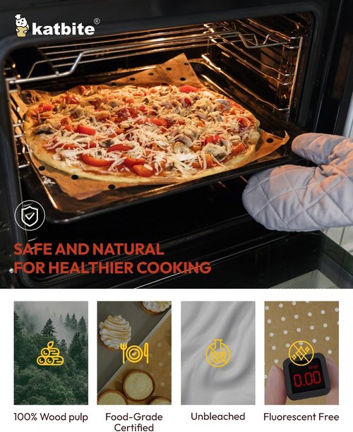 Katbite Air Fryer Parchment Paper Liners - 180 Count Disposable Perforated Sheets | 9x11 Inch Basket Accessories for Cuisinart & Ninja Foodi