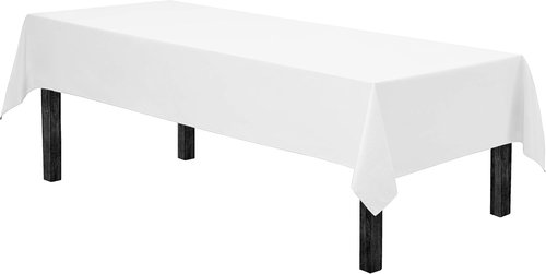 Gee Di Moda Rectangle Tablecloth - Heavy-Duty 60 x 102 Inch White Fabric for Weddings & Events