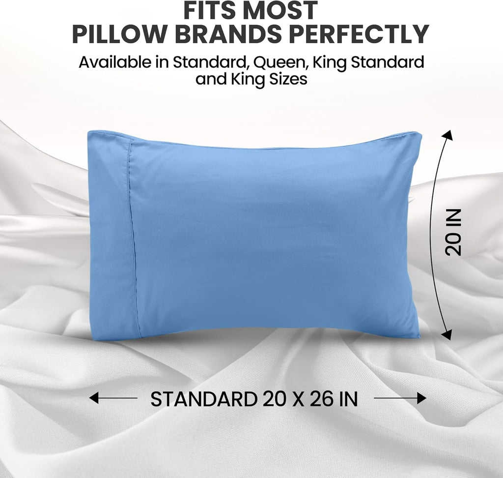 Utopia Bedding Pillow Cases - Soft Brushed Microfiber 2-Pack | Oeko-TEX Certified, 20x26 Inches (Dutch Blue)
