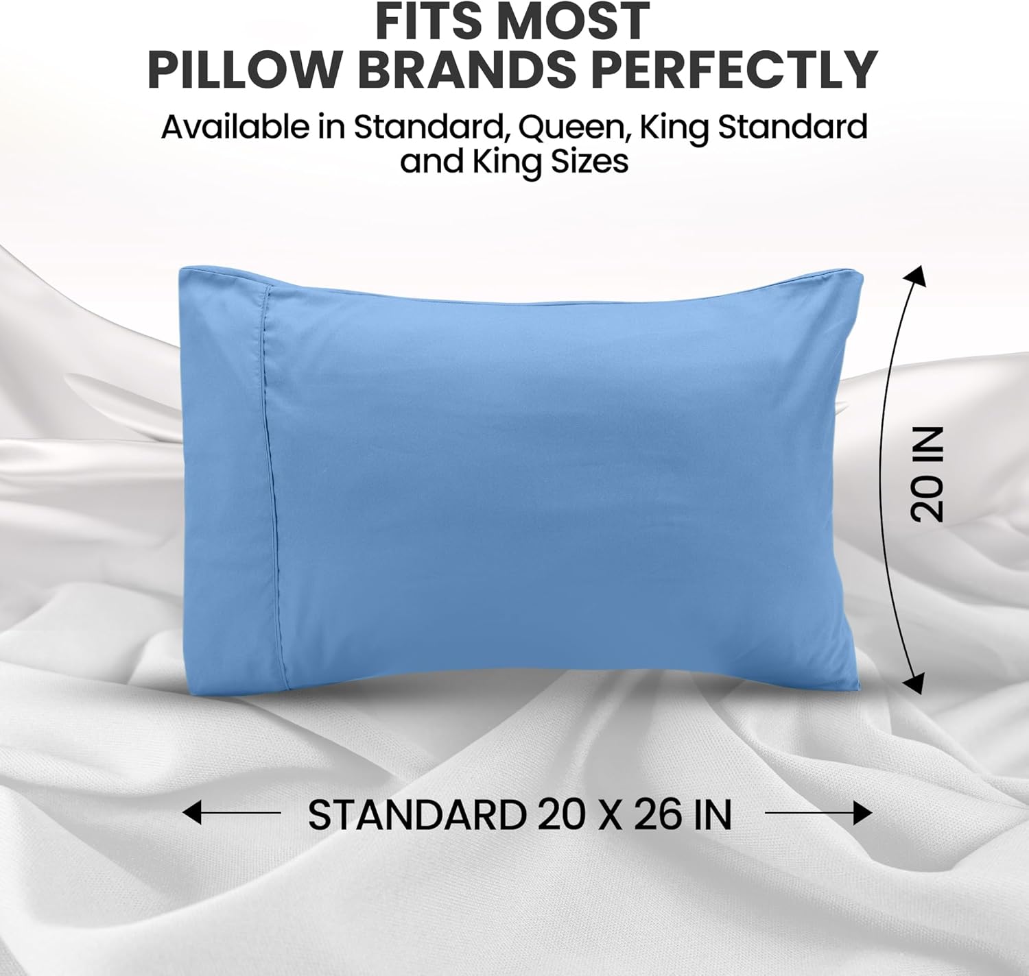 Utopia Bedding Pillow Cases - Soft Brushed Microfiber 2-Pack | Oeko-TEX Certified, 20x26 Inches (Dutch Blue)