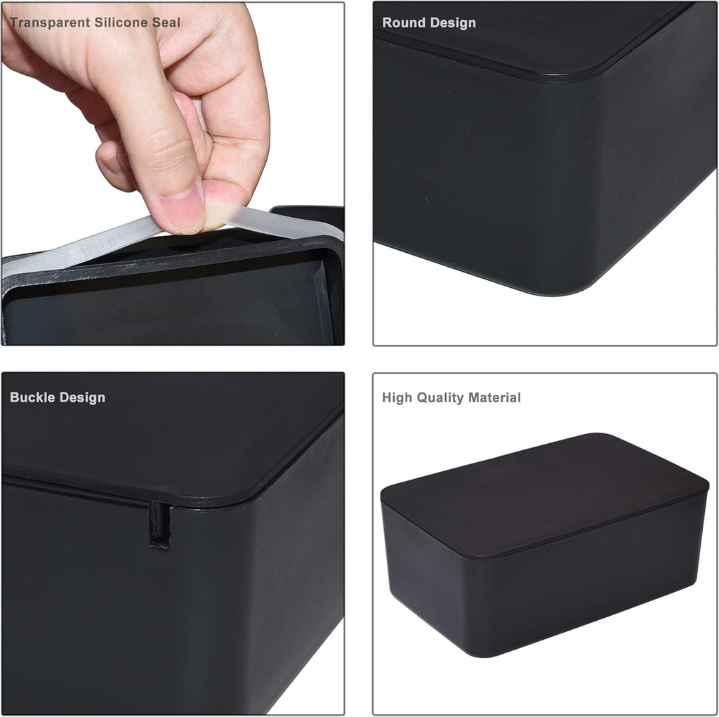 Skiennix Diaper Wipes Dispenser - Stylish Tissue Storage Box with Lid for Home & Car (Black)