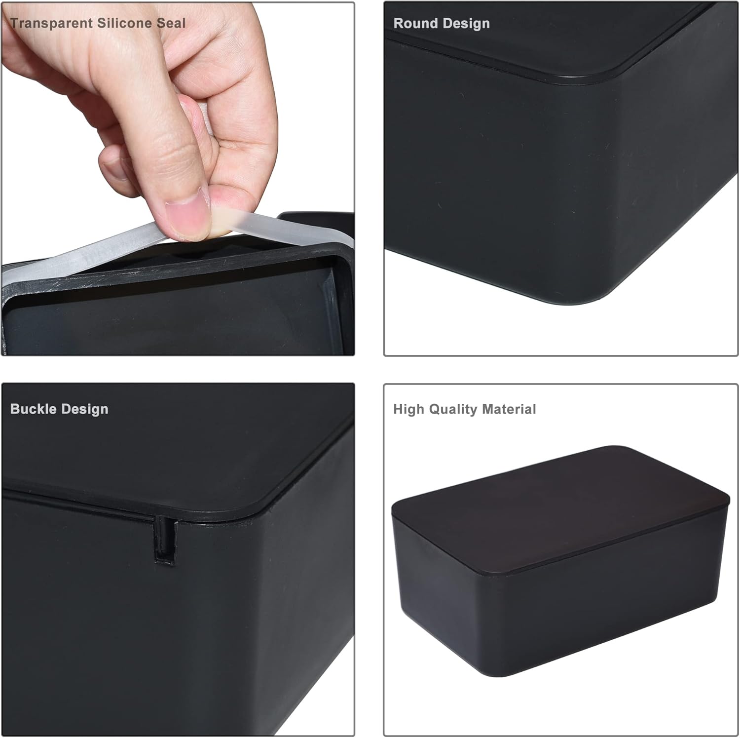 Skiennix Diaper Wipes Dispenser - Stylish Tissue Storage Box with Lid for Home & Car (Black)