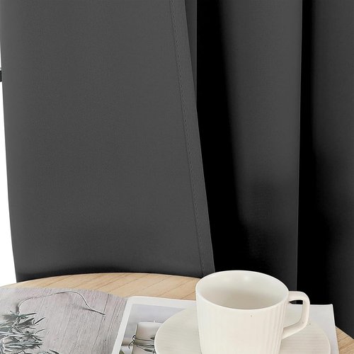 Joydeco Blackout Curtains - Thermal Insulated Room Darkening Drapes | 108 Inch Length, Dark Grey, 2 Panels Set