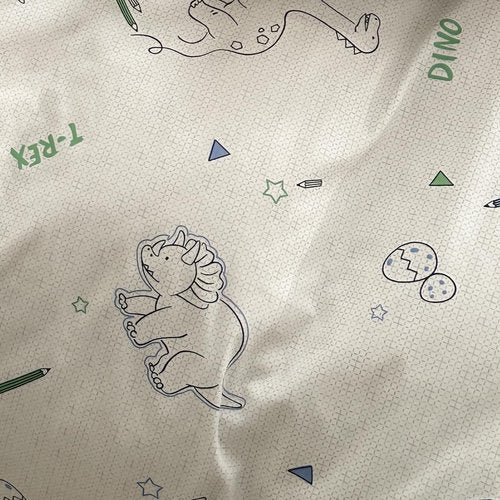 LIWHENHAO Dinosaur Duvet Cover Set Twin 100% Cotton Bedding Cartoon Dino Print on Gray White 1 Kawaii Cute Animal Comforter Cover Zipper Closure 2 Pillowcases for Kids Girls Boys