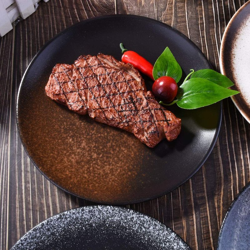 Cerficer 8 Inch Japanese Dinner Plates Set of 4 Ceramic Plates for Cake Salad Noodles Fried Vegetables