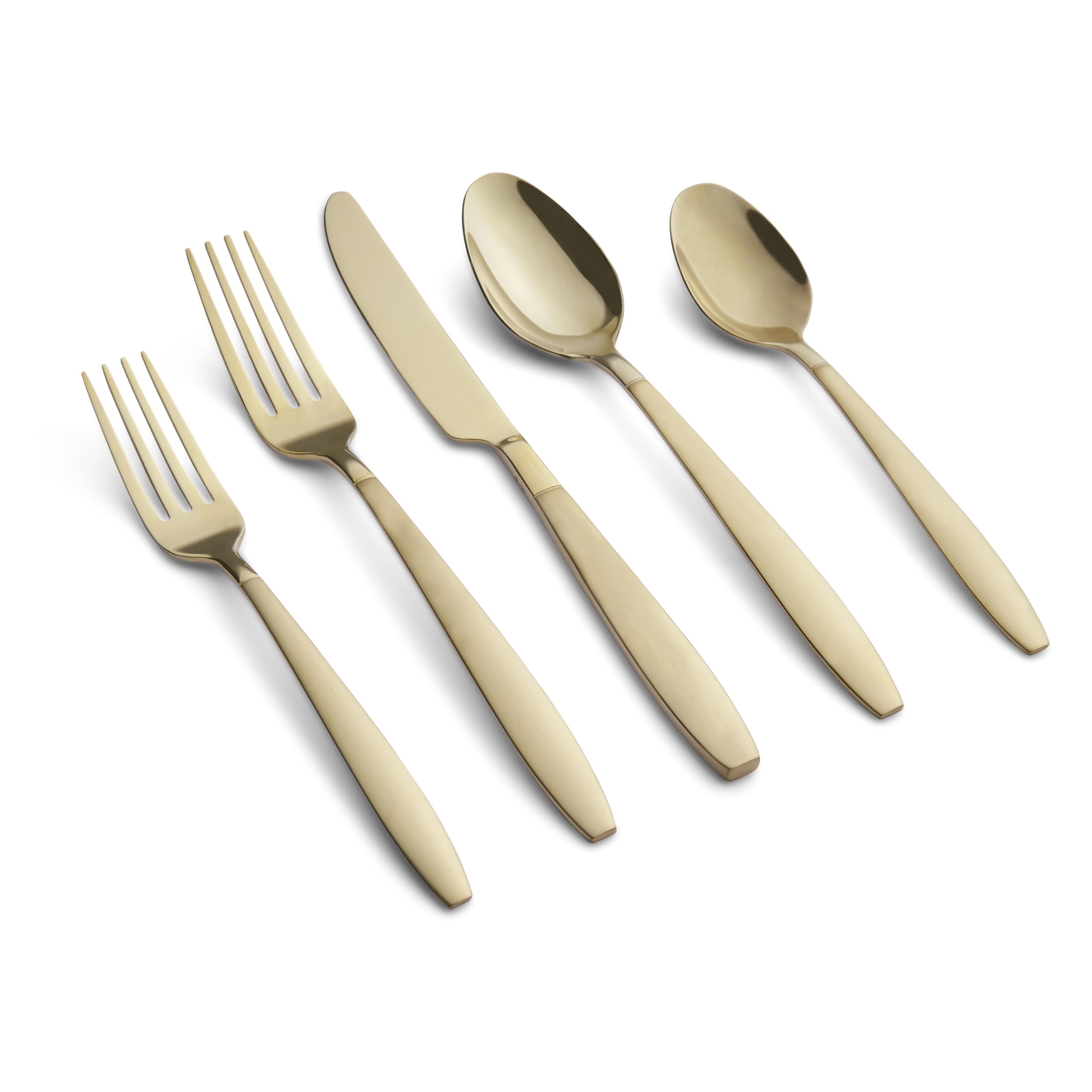 Cambridge 514345GZR Mathison Champagne Sand/Mirror 45-Piece Flatware Set
