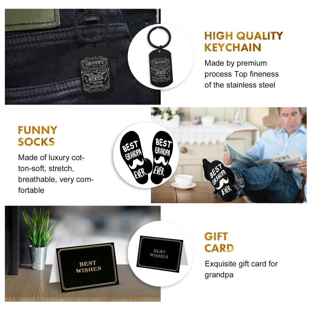 Tecanne Birthday Gifts For Grandpa - Fathers Day Gift Box Baskets For Grandpa, Husband, Men Best Christmas Package Gift Ideas