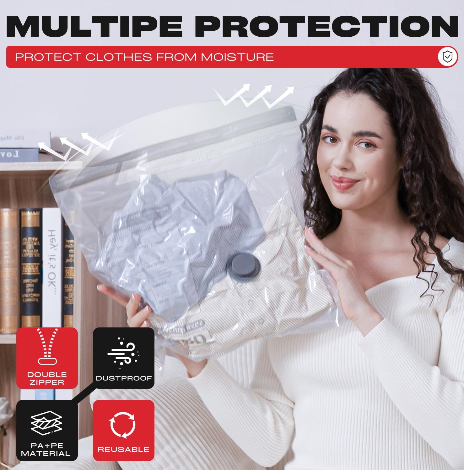 Skiennix Travel Vacuum Storage Bags - 18 Pack Compression Packing Bags with USB Pump | Carry-On Size for Luggage